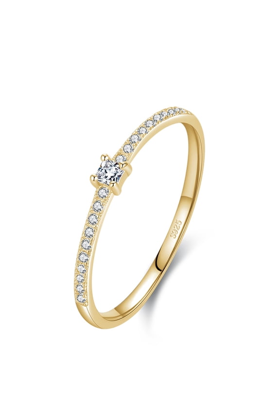 Square Clear CZ Charm Gold Color Finger Rings For Women Wedding Engagement Jewelry