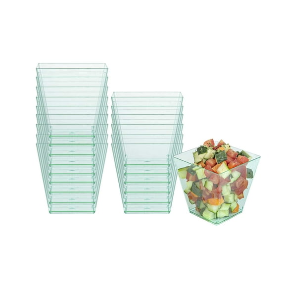 Restaurantware-LIDS ONLY: 100 Plastic Lids For Appetizer Cups, Lid For 8 Ounce Disposable Bowls - Containers Sold Separately, Sturdy, Clear Plastic Cover For Mini Dessert Cups, Secure Fit