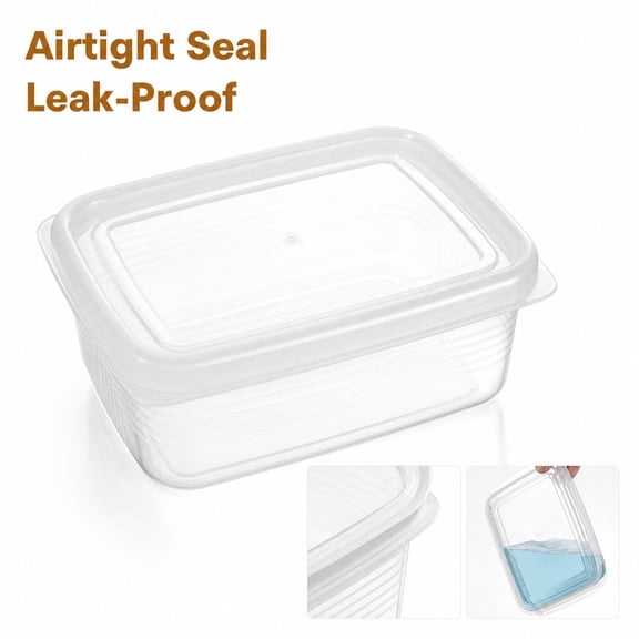 Square Clear Storage Container with Airtight Leak-Proof Lid, Transparent Plastic Design for Pantry and Kitchen Organization