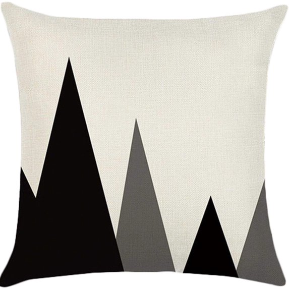 Square Cloth Pillow Covers with Geometric Images set of 2