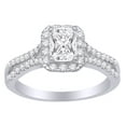 thumbnail image 1 of AFFY Square Cluster Pinch Shank Enagegment Ring In 14k White Gold With 0.75 CT White Natural Diamond With RING Size-9, 1 of 1