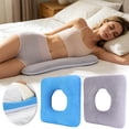 thumbnail image 1 of Square Coccyx Cushion 15" Pressure Relief Breathable Seat Pad Soft Cotton Decubit Support Pillow for Elderly Pregnant Postoperative Wheelchair Blue, 1 of 7