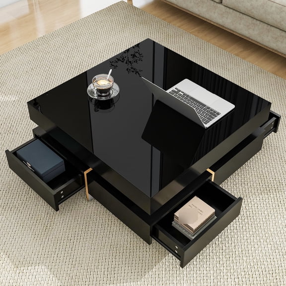 Square Coffee Table, 31.5" Dimensions - Multi-functional Use - Decorate with Coffee and Tea - Scratch-resistant Surface