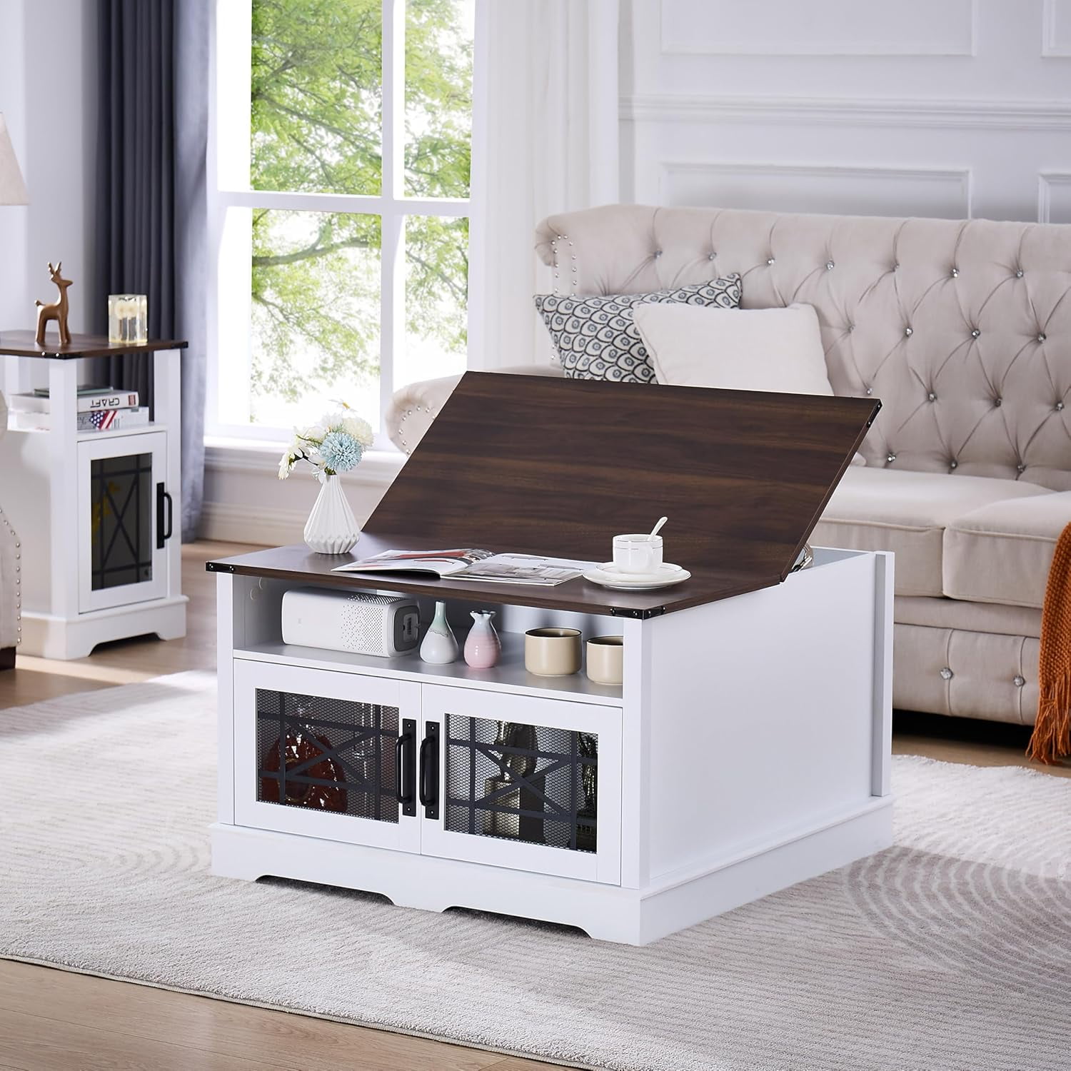 Square Coffee Table Farmhouse Coffee Tables for Living Room, Coffee ...