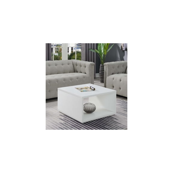Square Coffee Table - Modern Living Room Accent Table - 36x36x18 Inch