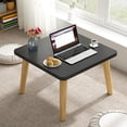 thumbnail image 1 of Square Coffee Table, Small Accent Table for Living Room, Bedroom, Balcony, Solid Wood Construction, Enlarged Desktop, Stable Legs, Rounded Corners, Waterproof, Easy to Clean, 1 of 5