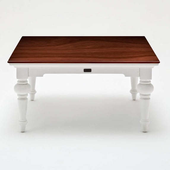 Indoor Furniture Square Coffee Table - White & Brown