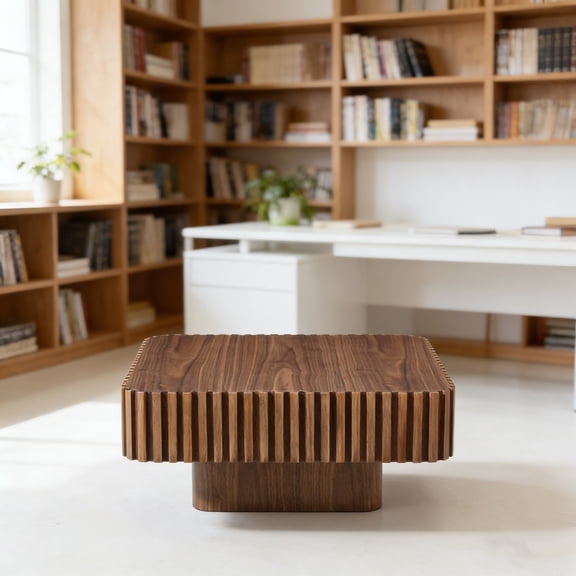 Square Coffee Tables for Living Room, Modern Large Center Table with Bold Profile