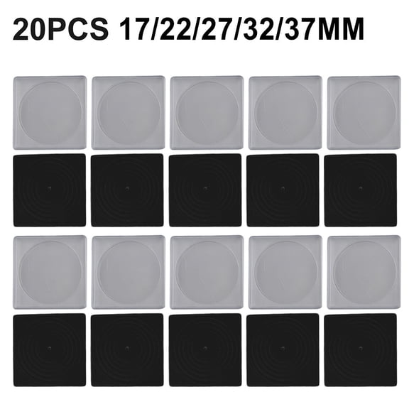 Square Coin Capsule Case Set of 20 Transparent Organizers with Adjustable Foam Inserts Suitable for Various Coin Diameters