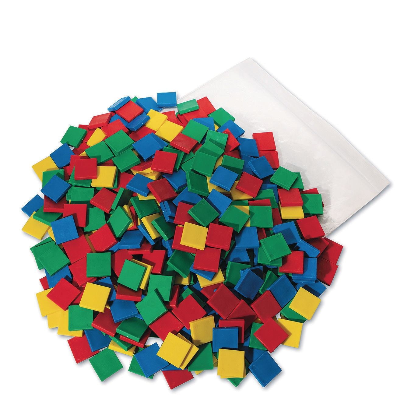 Square Color Tiles, Math Manipulative for Kids, Set of 400 in 4 colors