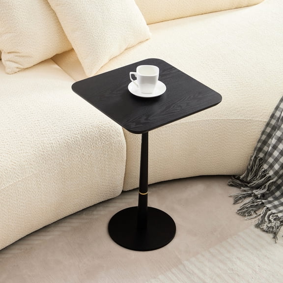 Square Computer Desk | Ideal for Primary Living Space | MDF Coated with Black Matte Paint and Conical Pillars | Wear - resistant and Durable