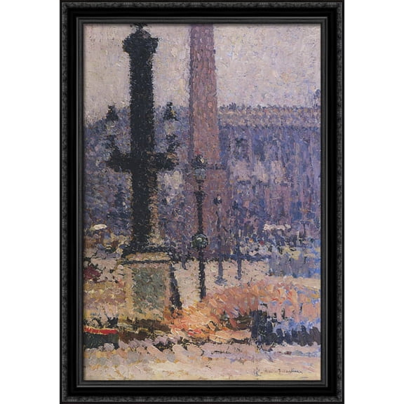 Square Concorde 28x40 Large Black Ornate Wood Framed Canvas Art by Henri Martin