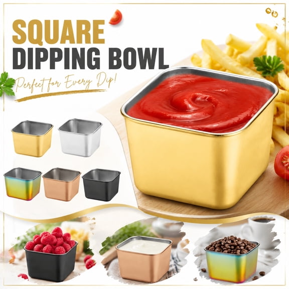 Square Condiment Dipping Cup And Dressing Ramekin For Side Dishes Versatile Serving Container For Family Gatherings Outdoor BBQ And Daily Kitchen Meal Prep Use, Black