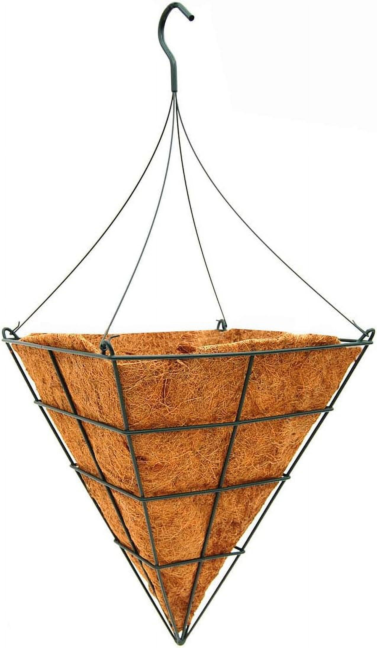 Square Cone Shaped Grower Hanging Basket With Liner And Rigid Hanger