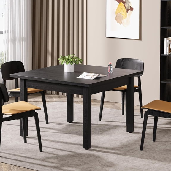 Square Conference Table for 4 People, Small Wooden Meeting Table with Solid Wood Legs and Thicken Tabletop for Conference Room Seminar Room Boardroom