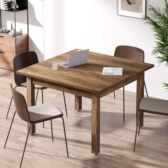 Square Conference Table for 4 People, Small Wooden Meeting Table with Solid Wood Legs and Thicken Tabletop for Conference Room Seminar Room Boardroom