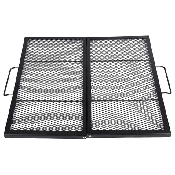Square Cooking Grill Grates, Folding Outdoor Campfire BBQ Grill Rack with Handles, Portable Outside Camping Gear Cookware and Accessory, 36 Inch