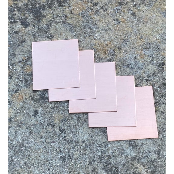 Square Copper Blanks 1.5" (pack of 15)- Made from 16oz (24 gauge)copper
