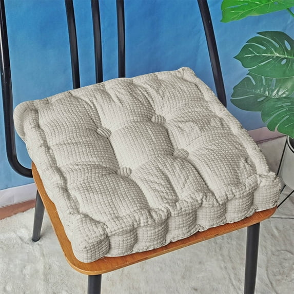 Square Corduroy Chair Pads,14"x14"Large Thick Chairs Cushions,Soft Velvet Tufted Seating Pillows for Home Office School Restaurant