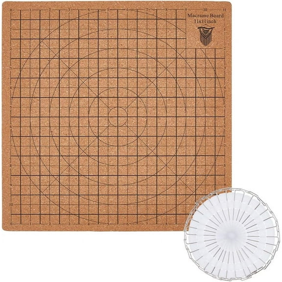 Square Cork Blocking Mats for Knitting Blocking Boards with Grids for Needlepoint Crochet BurlyWood 30.3x30.3x1cm