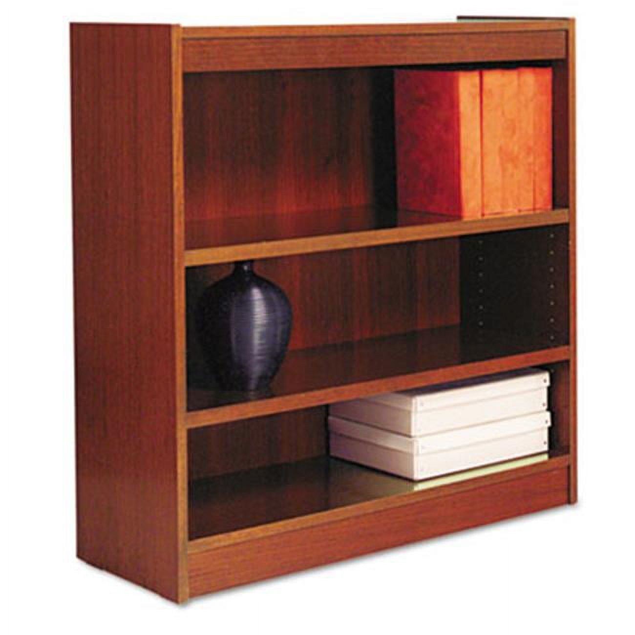 Square Corner Bookcase Finished Back Wood Veneer 3-Shelf 36x12x36 ...