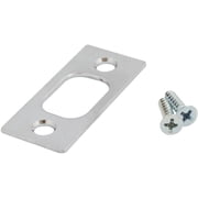 Stone Harbor Hardware Square Corner Deadbolt Strike Plate, 1" x 2-1/4", 1-5/8" Center-to-Center, Polished Chrome