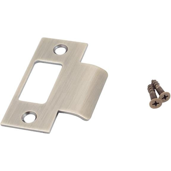 Stone Harbor Hardware Square Corner T-Strike Plate, 2-3/4 Inches, 2-1/8" Center-to-Center, Antique Brass