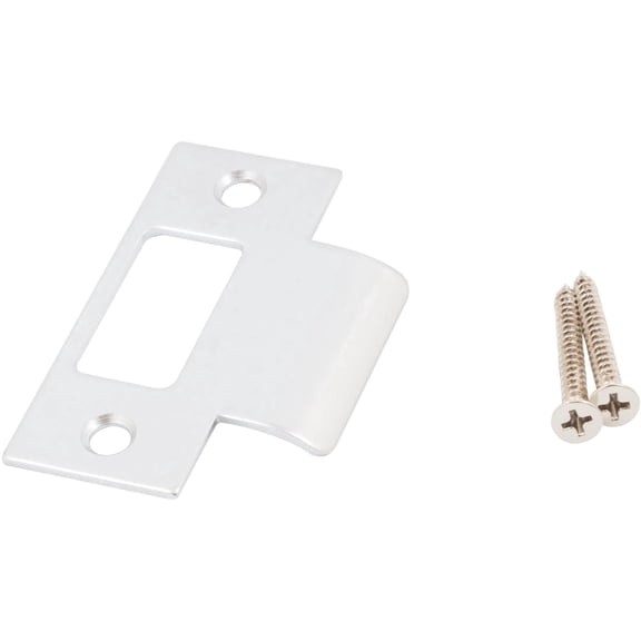 Stone Harbor Hardware Square Corner T-Strike Plate, 2-3/4 Inches, 2-1/8" Center-to-Center, Satin Chrome