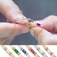 thumbnail image 1 of Square Cubic Zircon Small Women Ring Rose Gold Color Micro Paved Female Finger Ring Jewelry, 1 of 2