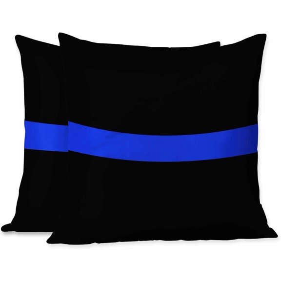 Square Cushion Cases Thin Blue Line Vector Pattern Pack of 2,Throw Pillow Case Decorative for Bedroom Living Room Couch 18X18 Inch