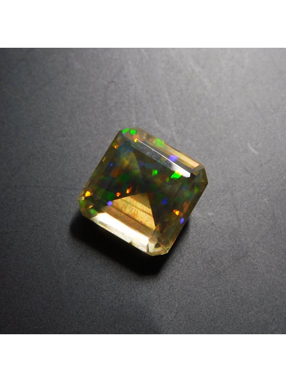 Square Cut 11.55 Ct Natural Fire Opal Doublet Gemstone For Pendant CERTIFIED