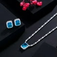thumbnail image 1 of Square Cut Baguette CZ Round Light Blue Necklace Set for Women Banquet Jewelry, 1 of 7