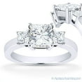 thumbnail image 1 of Square Cut Charles & Colvard Forever ONE Moissanite 3-Stone Engagement Ring in 14k White Gold, 1 of 5