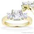 thumbnail image 1 of Square Cut Charles & Colvard Forever ONE Moissanite 3-Stone Engagement Ring in 14k Yellow Gold, 1 of 5