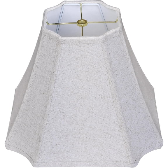 Square Cut Corner Bell Lamp Shades, 6.5" x 13" x 10.5" Beige Linen Lampshade for Table Lamp and Floor Lamp, Handcrafted Modern Design, Easy Assembly
