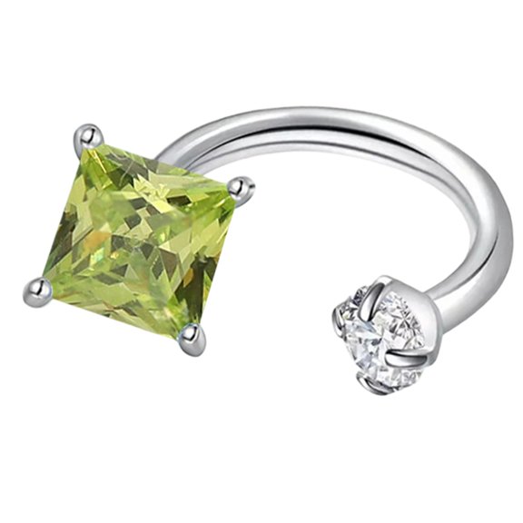 Square Cut Earring Studs Cartilage Piercing Shimmering Rhinestones Lip Jewelry Alloy Construction Trendy Body Accessory