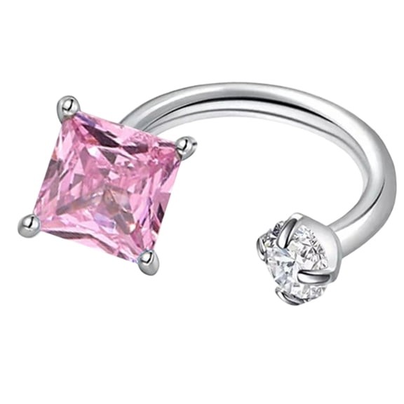 Square Cut Earring Studs Cartilage Piercing Shimmering Rhinestones Lip Jewelry Alloy Construction Trendy Body Accessory