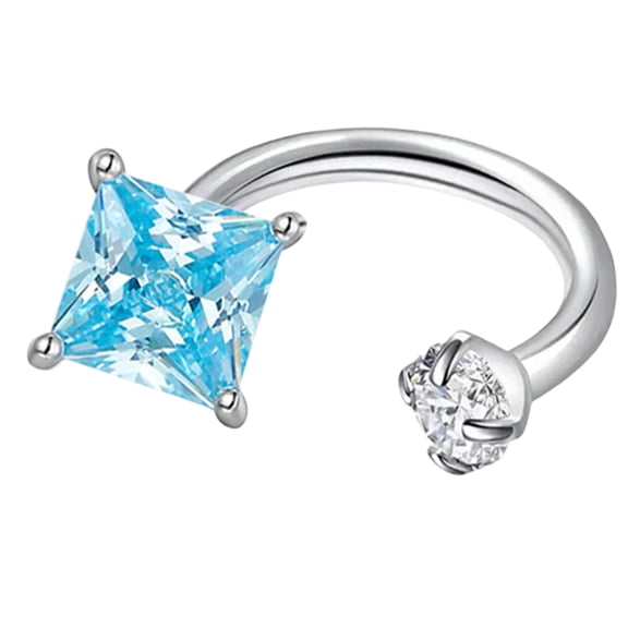 Square Cut Earring Studs Cartilage Piercing Shimmering Rhinestones Lip Jewelry Alloy Construction Trendy Body Accessory