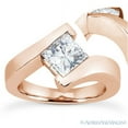 thumbnail image 1 of Square Cut Forever Brilliant Moissanite Solitaire Bypass Engagement Ring in 14k Rose Gold, 1 of 4