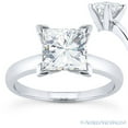 thumbnail image 1 of Square Cut Forever ONE D-E-F Moissanite 4-Prong V-Claw Solitaire Engagement Ring in 14k White Gold, 1 of 4