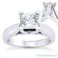 thumbnail image 1 of Square Cut Forever ONE D-E-F Moissanite Cathedral Setting Solitaire Engagement Ring in 14k White Gold, 1 of 4