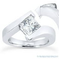 thumbnail image 1 of Square Cut Forever ONE Moissanite Solitaire Bypass Engagement Ring in 14k White Gold, 1 of 4