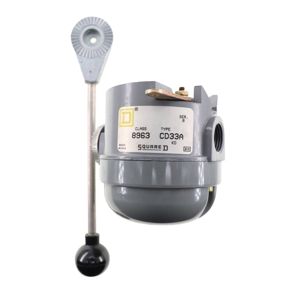 Square D 8963 CD33A Master Manual Lever Switch, Gray Housing