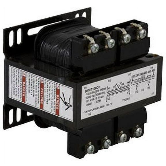 Square D Control Transformer, 100 VA, Not Rated, 120V AC, 240/480V AC 9070T100D1