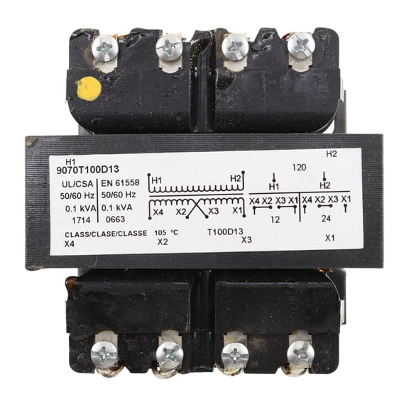 Square D 9070T100D13 Control Transformer, 100Va, 12/24Vac CA3