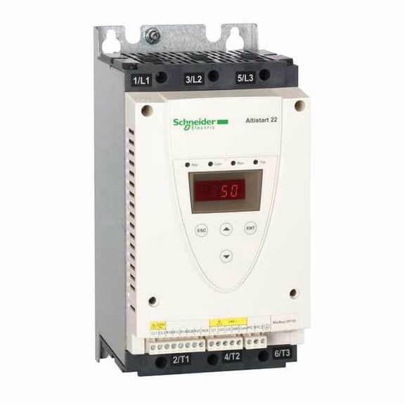 Schneider Electric Soft Start, 208-600VAC,47A,3 Phase ATS22D47S6U