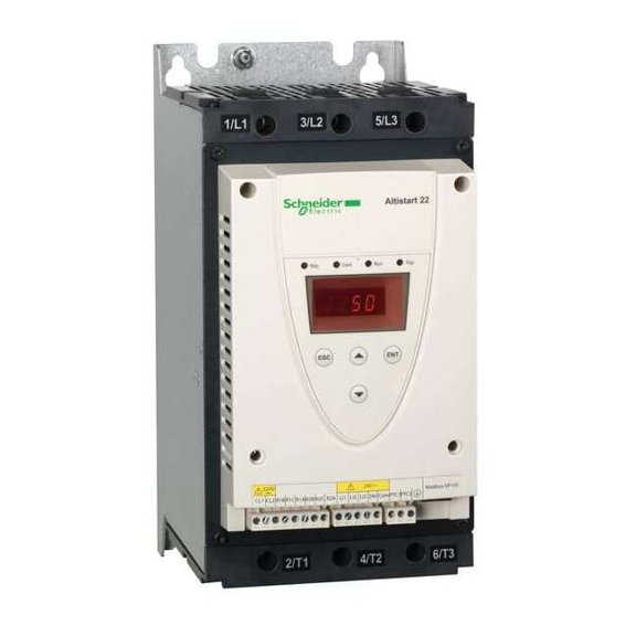 Schneider Electric Soft Start, 208-600VAC,88A,3 Phase ATS22D88S6U