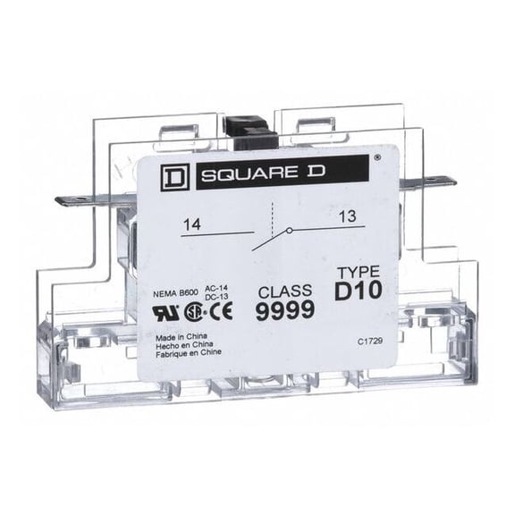Square D Auxiliary Contact,1 NO 9999D10