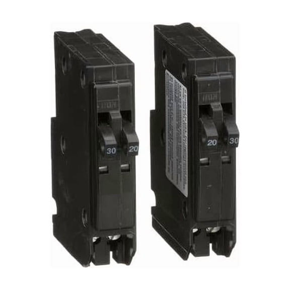 Miniature Circuit Breaker, QO Series, 20/30A, 2x1, 2x1 Pole, 120/240V AC, 10kA at 120/240V AC