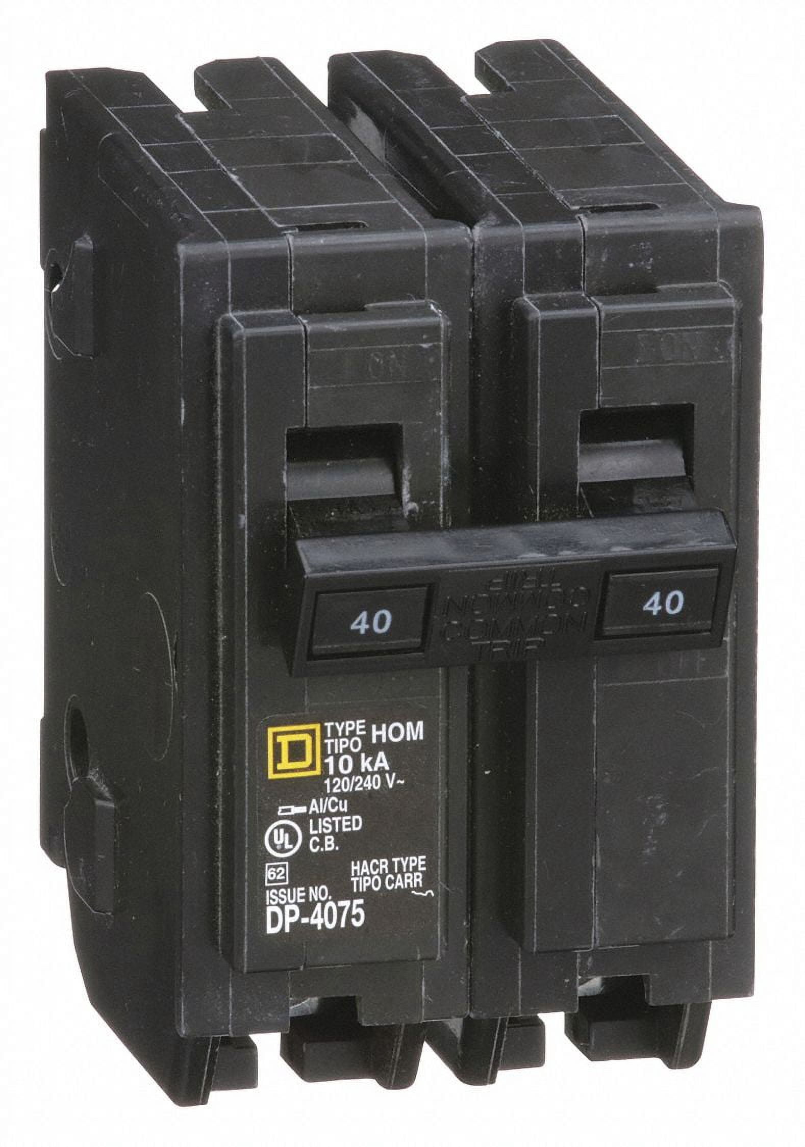Square D Homeline HOM240 Circuit Breaker 40 Amps 240 Volts 2 Pole Plug in UL Listed